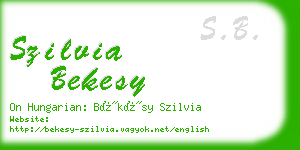 szilvia bekesy business card